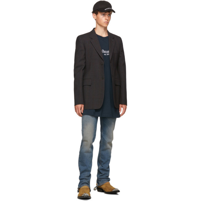 Balenciaga Navy and White Est. 1917 T 
