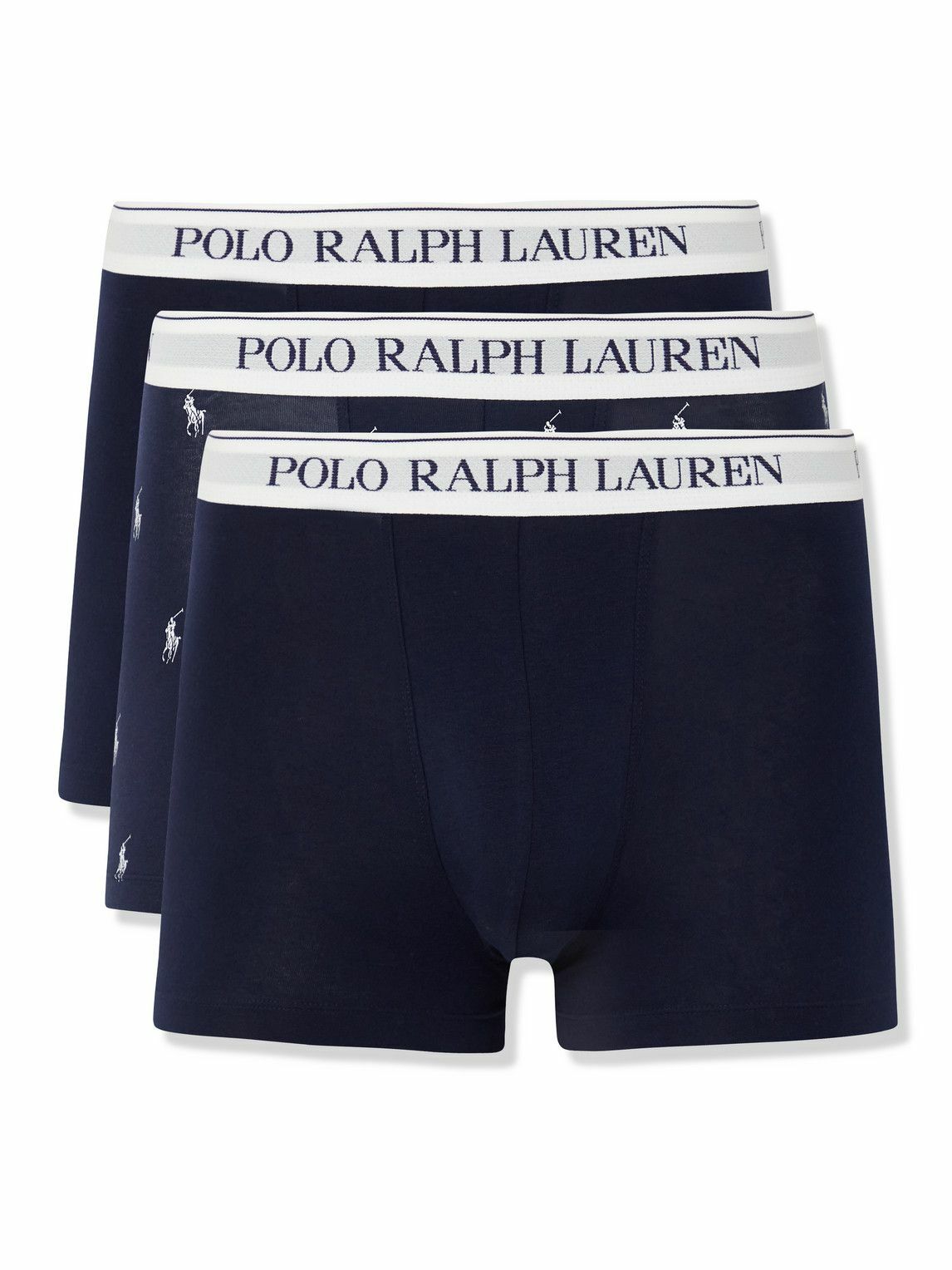 Photo: Polo Ralph Lauren - Three-Pack Stretch-Cotton Jersey Boxer Briefs - Blue