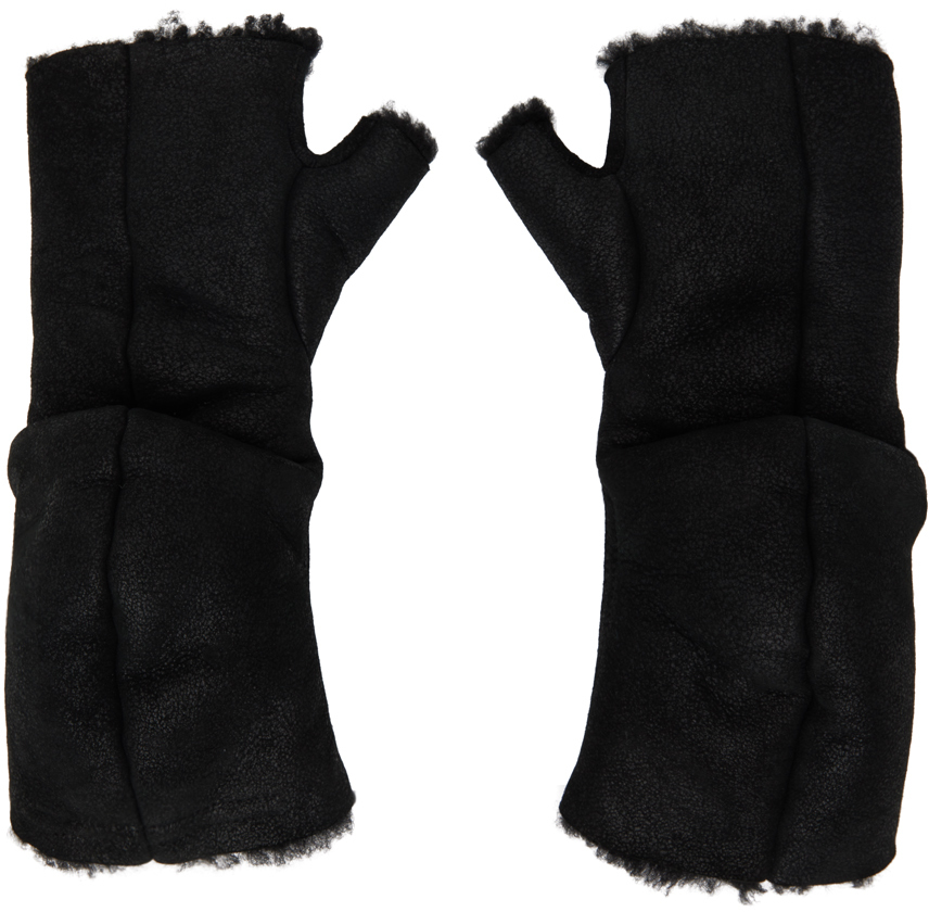 Julius Black Leather Gloves Julius