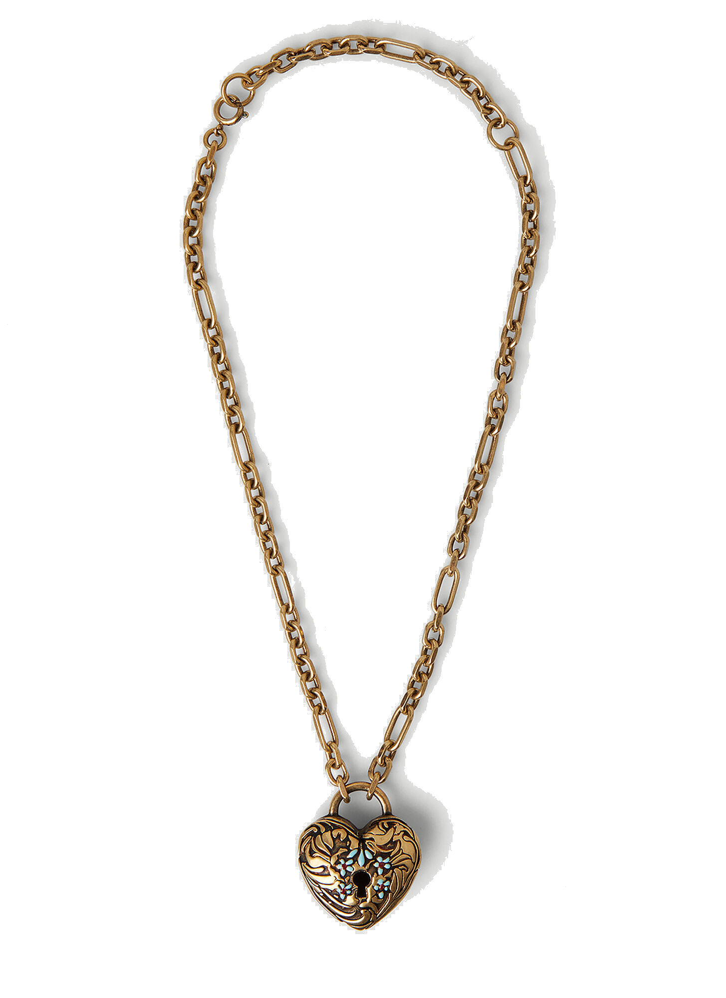 Photo: Embellished Heart Necklace in Gold