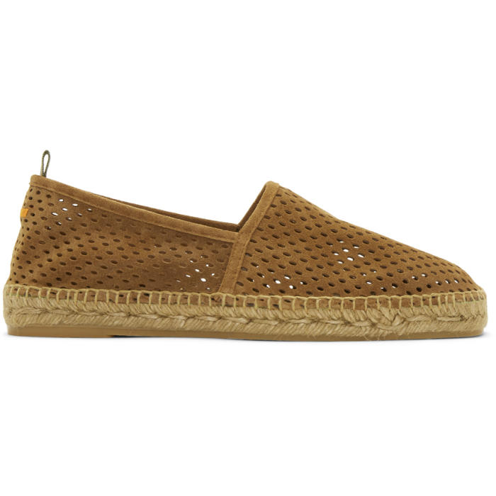 Castañer Tan Perforated Suede Pablo Espadrilles Castaner