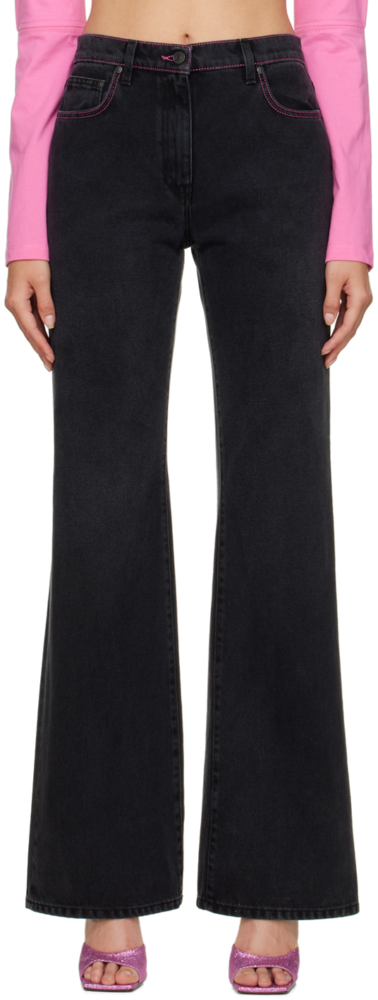MSGM Black Contrast Stitch Jeans MSGM