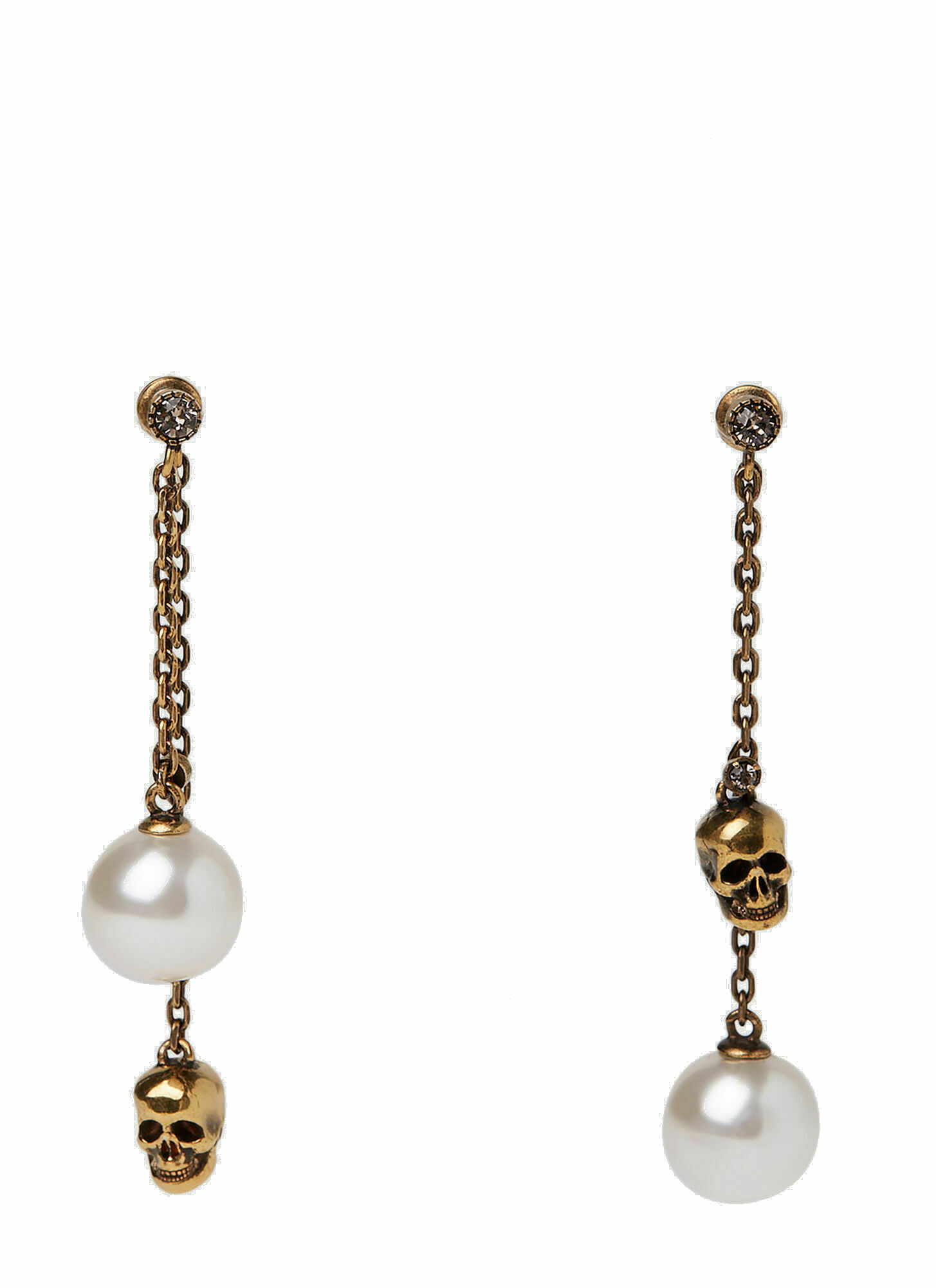 Photo: Pearly Skull Earrings in Gold