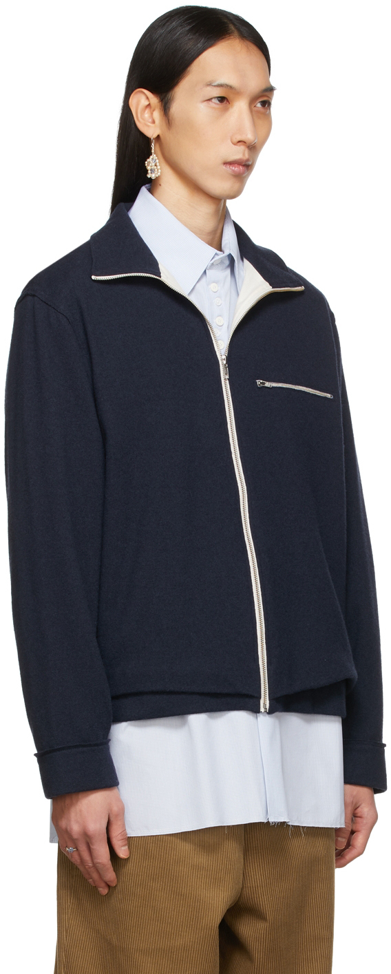 Camiel Fortgens Navy Knit Track Jacket Camiel Fortgens