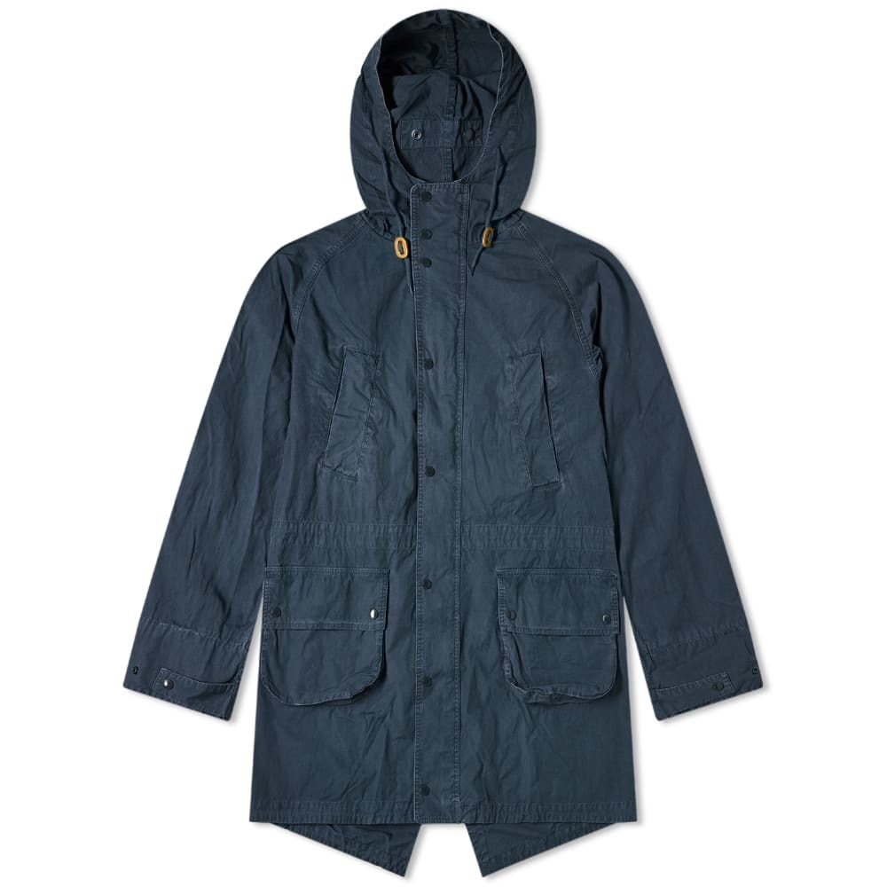 barbour navy parka