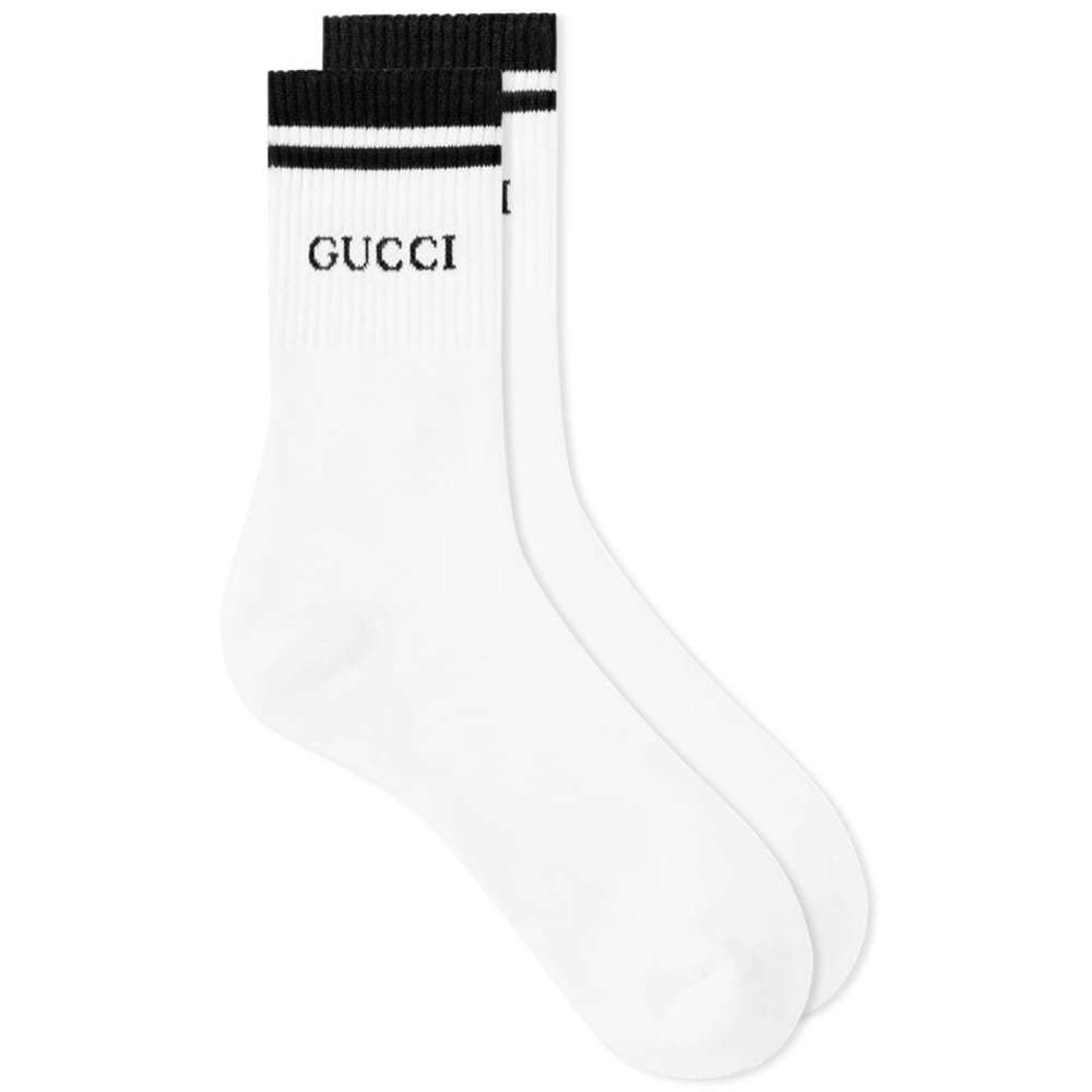 Gucci Logo Sports Sock White & Black Gucci