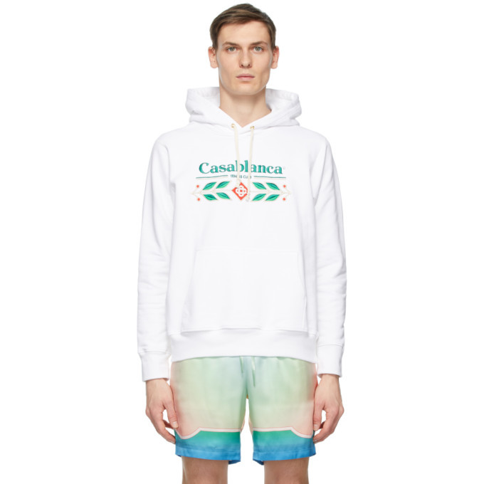 Casablanca White Laurel Hoodie Casablanca