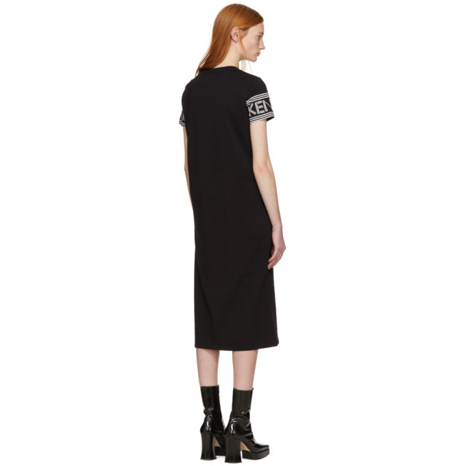 kenzo black midi sport t-shirt dress