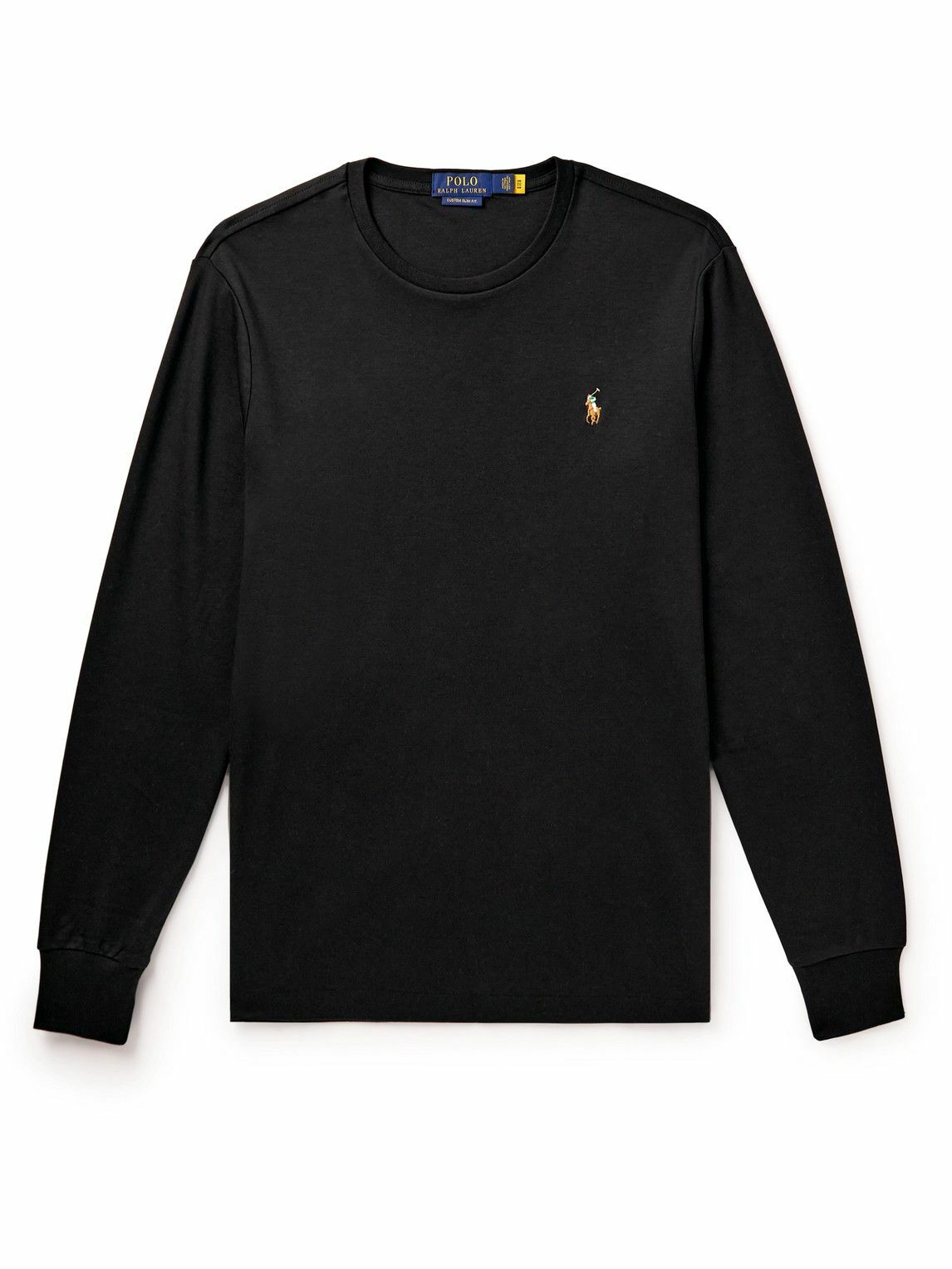 Polo Ralph Lauren - Logo-Embroidered Cotton-Jersey T-Shirt - Black Polo ...