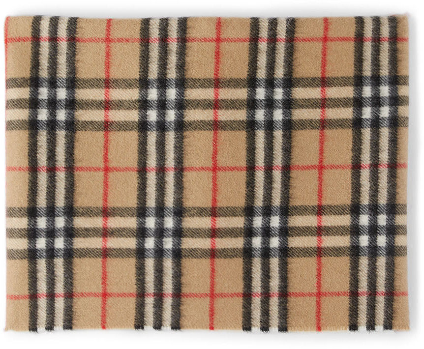 Burberry Baby Beige Cashmere Vintage Check Snood