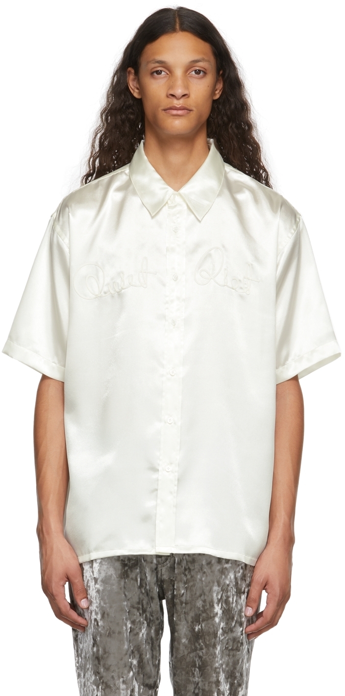 satin off white shirt