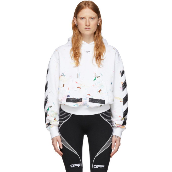 Off-White SSENSE Exclusive White Paint Splatter Hoodie Off-White