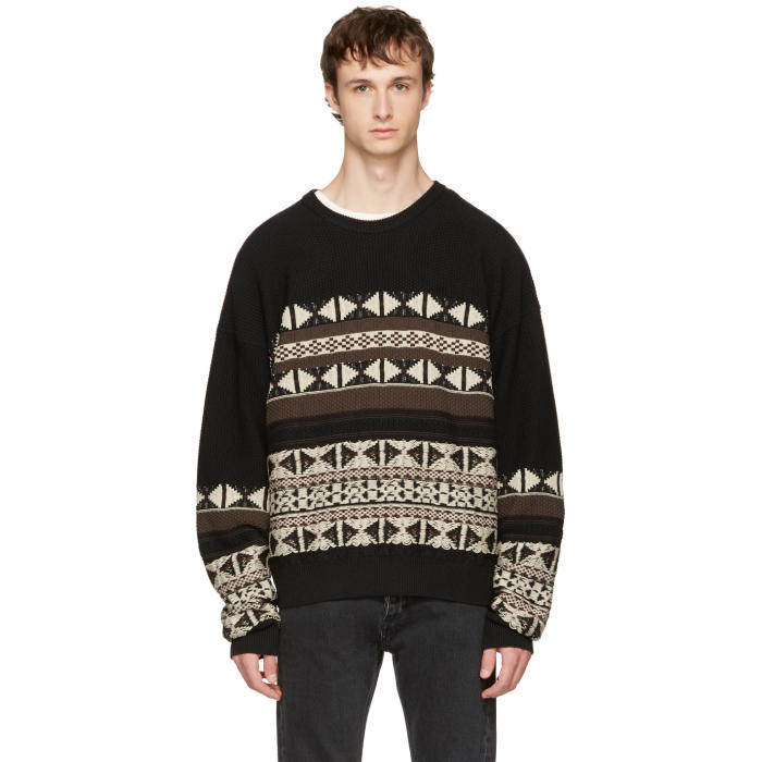 Maison Margiela Black Fair Isle Sweater Maison Margiela