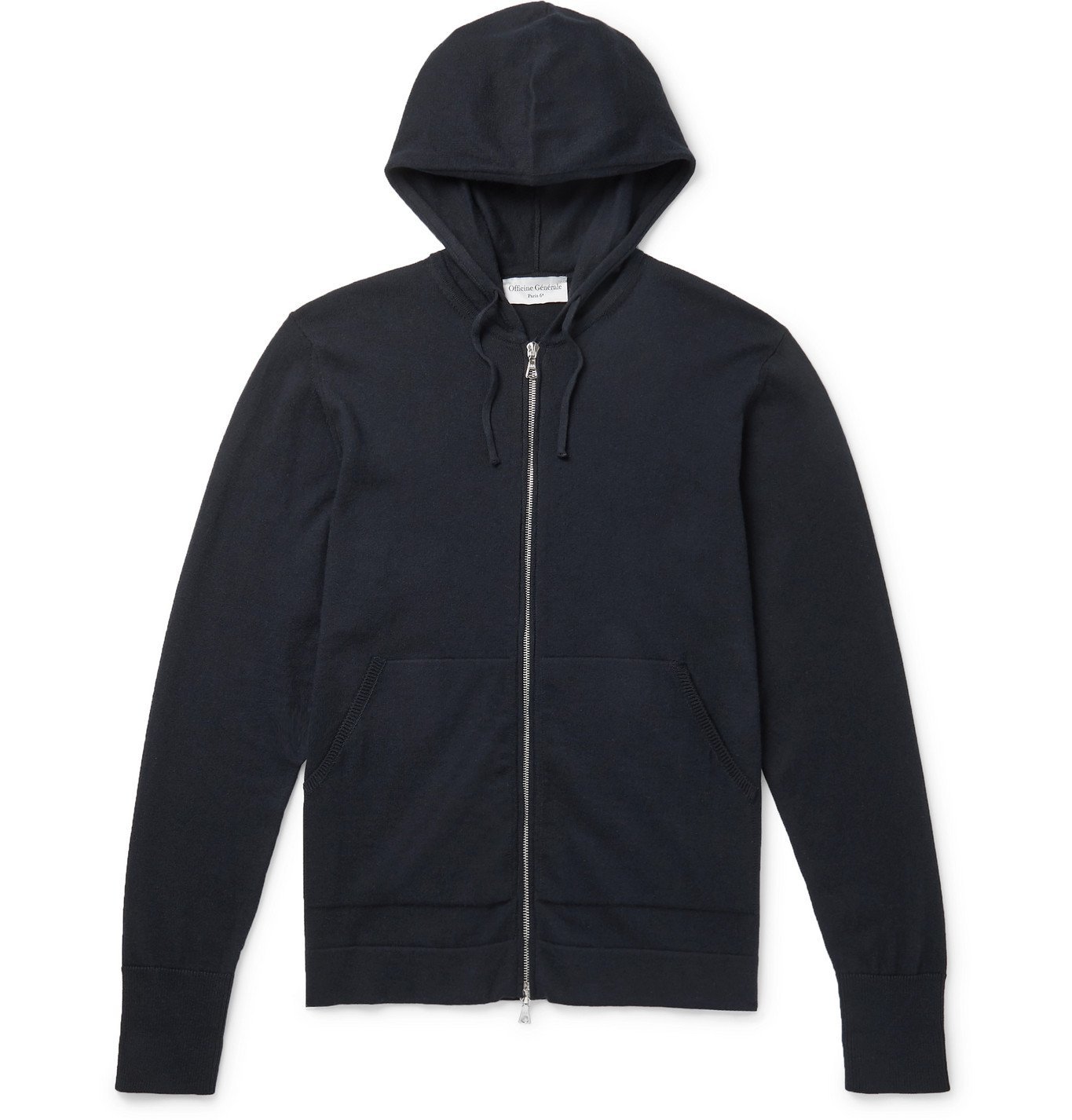 Officine Generale - Cotton and Wool-Blend Zip-Up Hoodie - Blue Officine ...