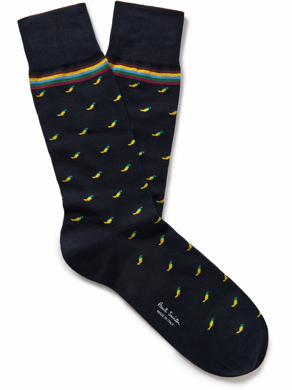 Paul Smith - Intarsia Cotton-Blend Socks Paul Smith