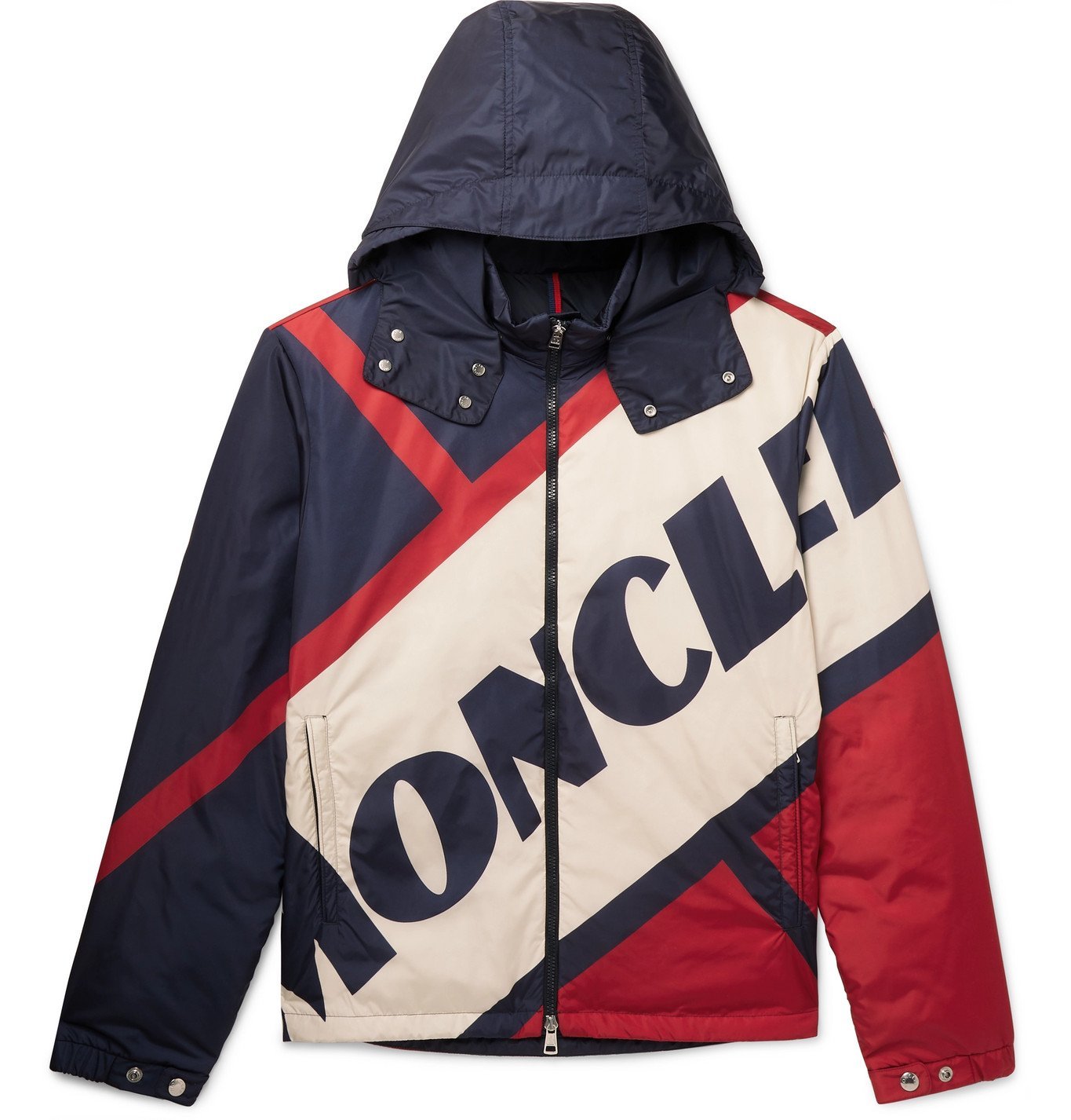 moncler logo hooded down jacket