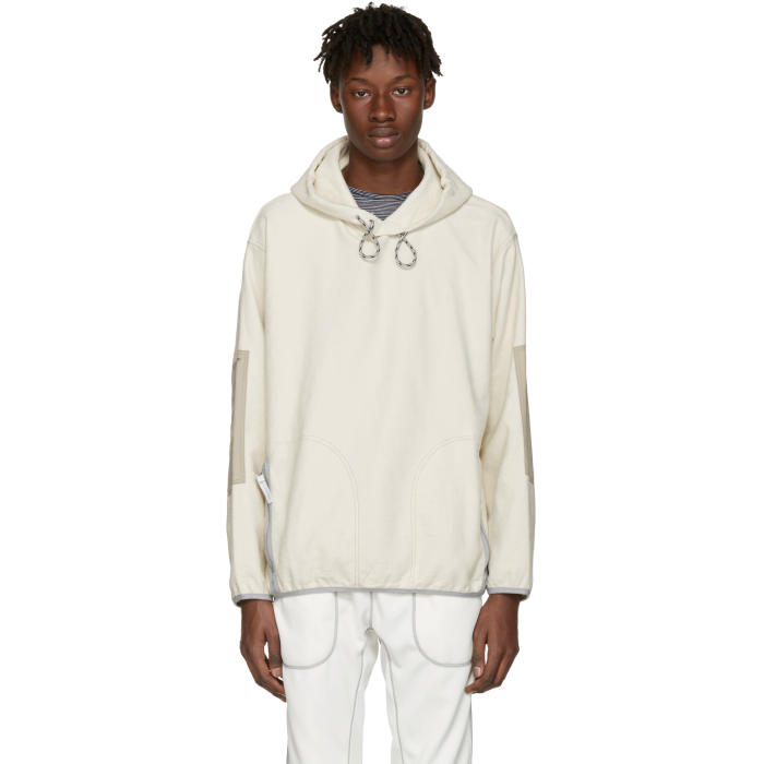 and Wander Off-White Pile Denim Hoodie and Wander