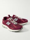 New Balance - 2002R Leather-Trimmed Suede and Mesh Sneakers - Burgundy