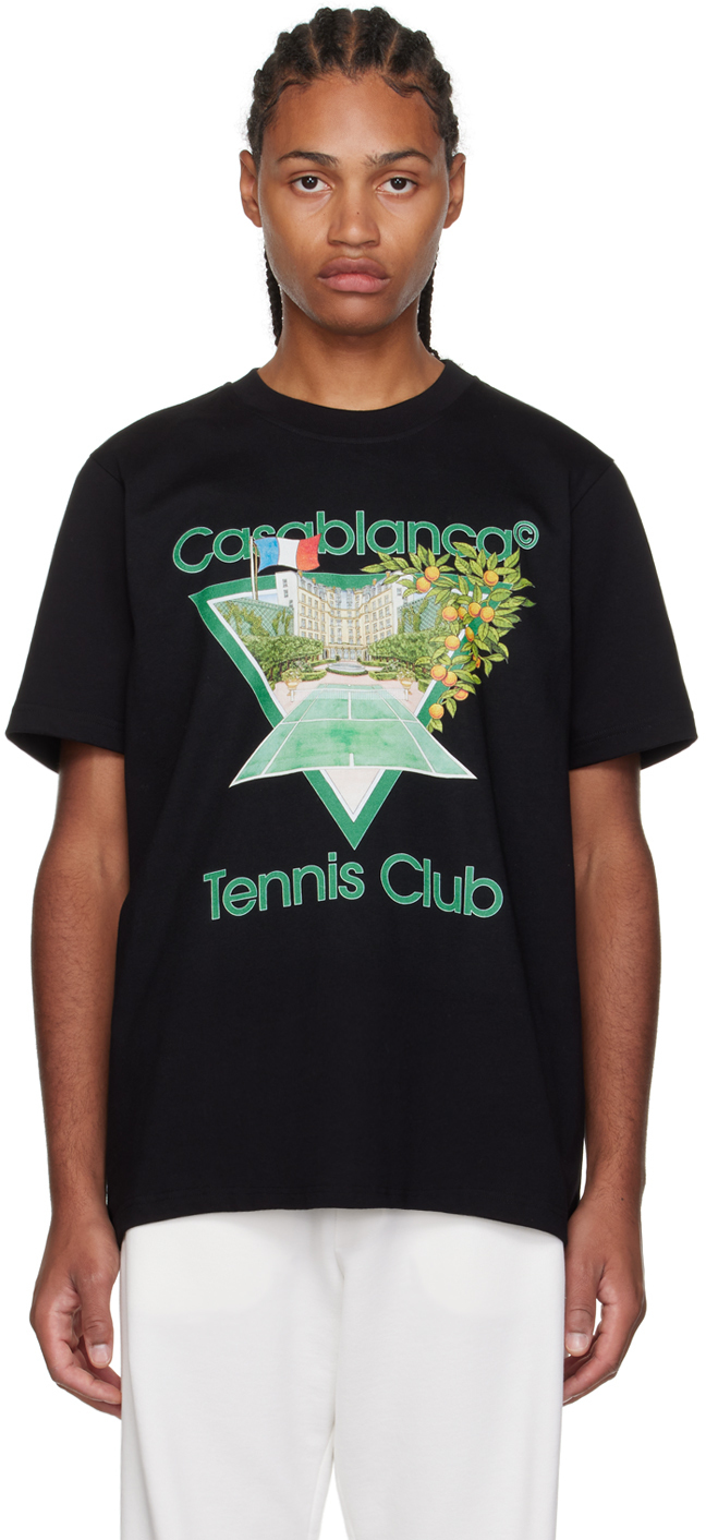 Photo: Casablanca SSENSE Exclusive Black Tennis Club Icon T-Shirt