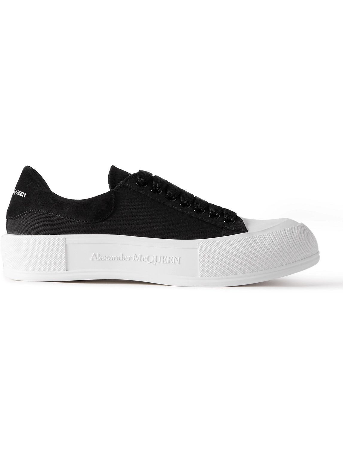 Alexander McQueen SuedeTrimmed Canvas Sneakers Black Alexander McQueen
