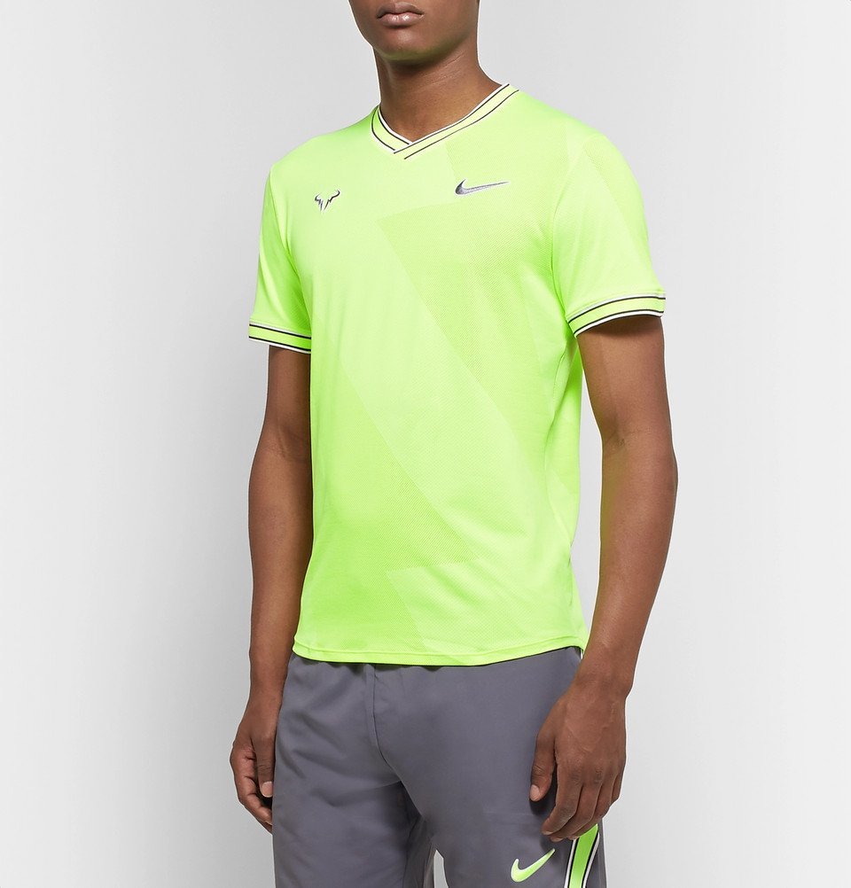 Nike Tennis - NikeCourt Rafa AeroReact T-Shirt - Lime green Nike Tennis