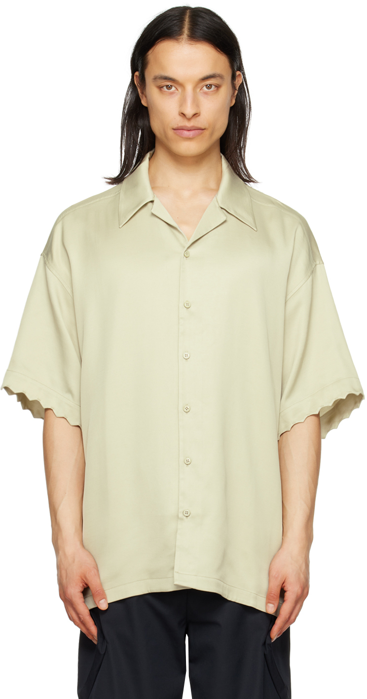 Cornerstone Green Scalloped Shirt Cornerstone