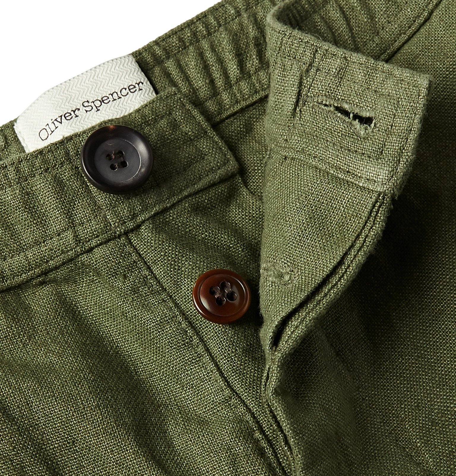 Oliver Spencer - Tapered Linen Trousers - Green