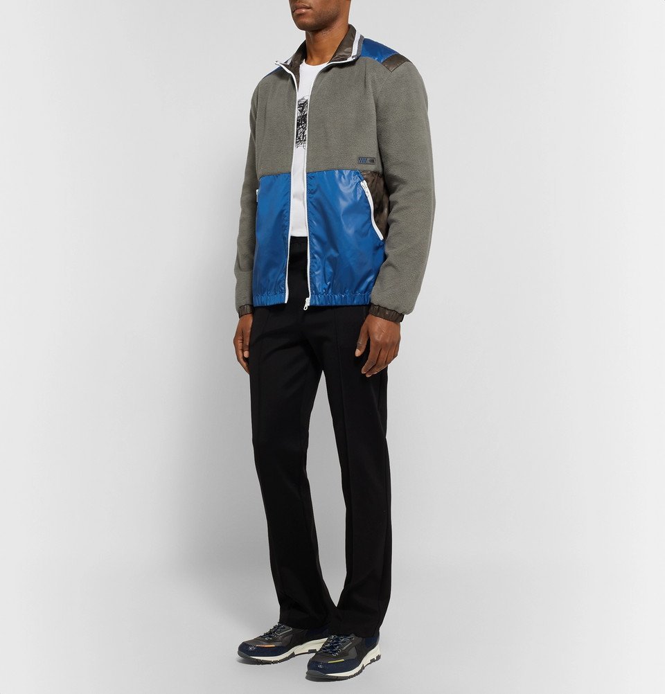 Lanvin - Panelled Cotton-Fleece and Shell Jacket - Men - Gray Lanvin