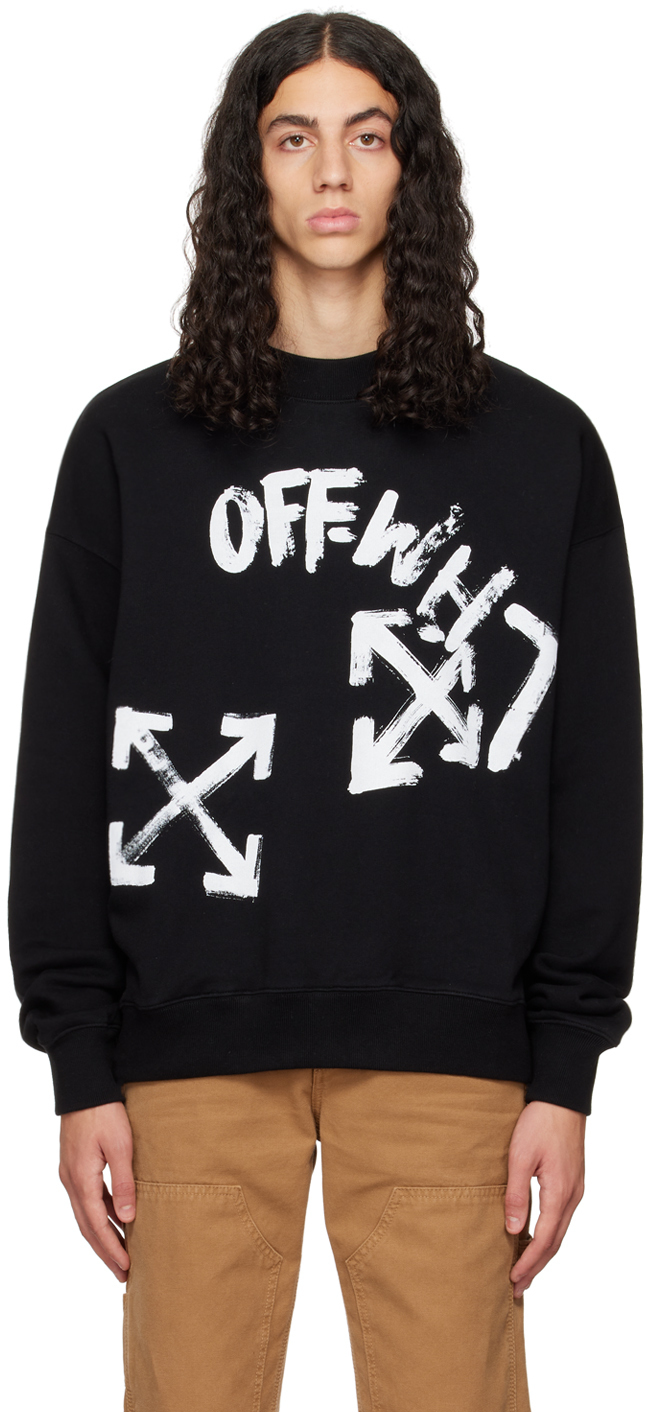 OffWhite Black Paint Script Skate Sweatshirt OffWhite