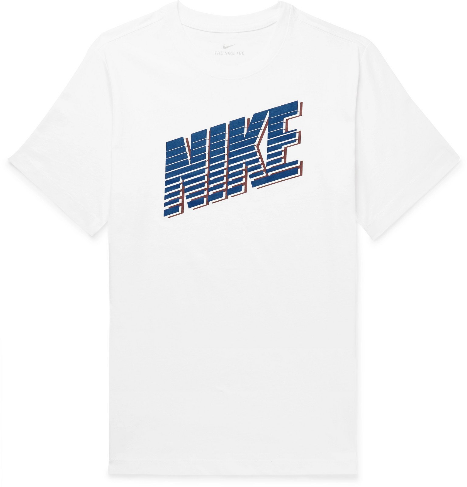 white and blue nike t shirt
