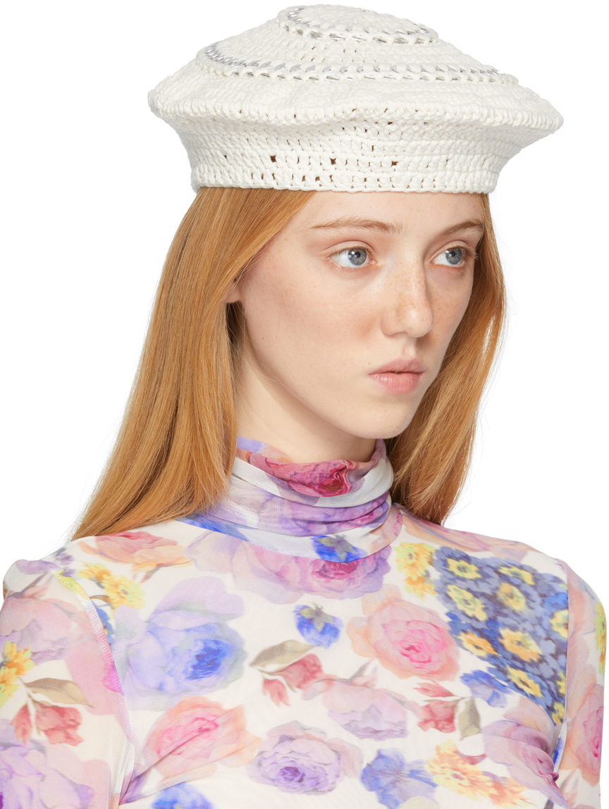 ganni crochet beret