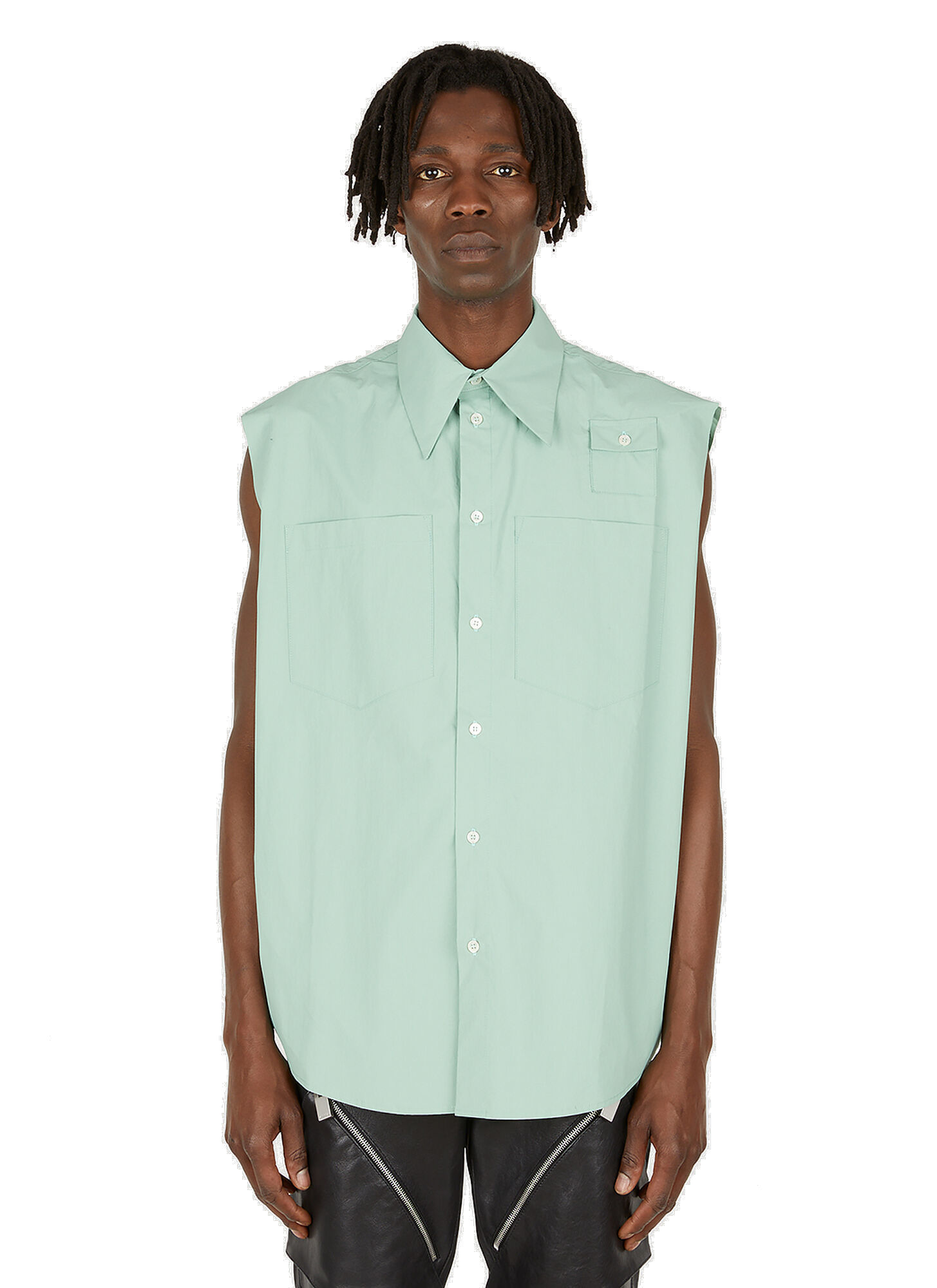Photo: Saturno Sleeveless Shirt in Green
