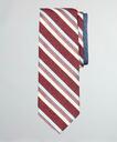 Brooks Brothers Men's Silk and Linen Textured Variegated Stripe and Dot Tie