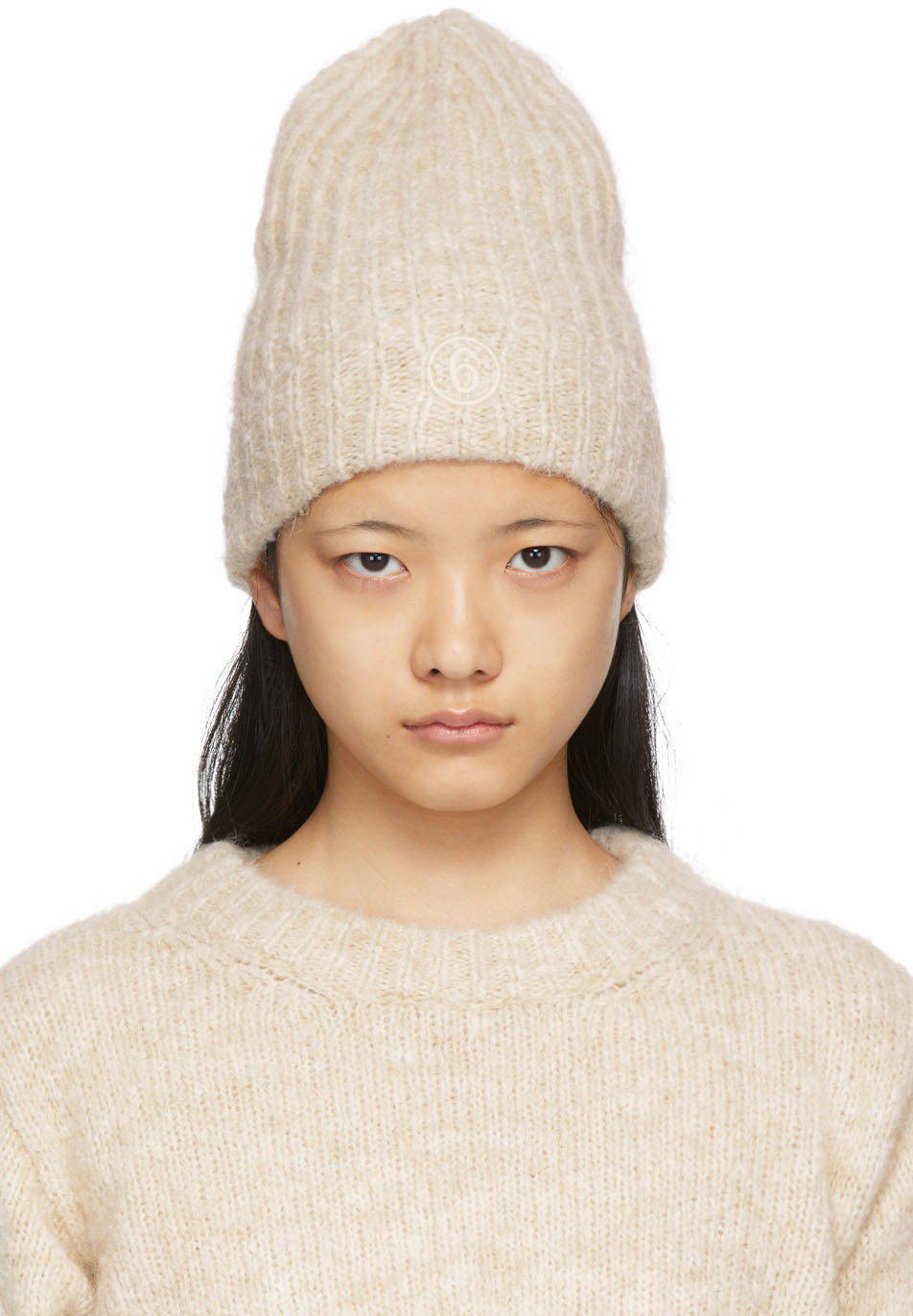 MM6 Maison Margiela Beige Knit Logo 