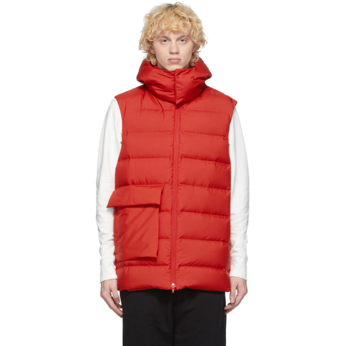 Y-3 Red Down Classic Puffy Vest Y-3