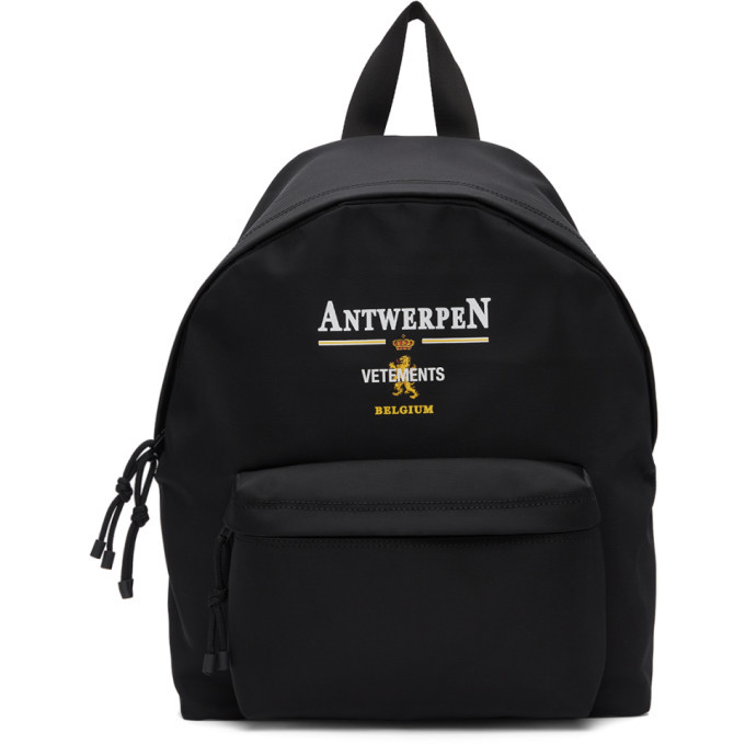 VETEMENTS Black Antwerp Logo Backpack Vetements