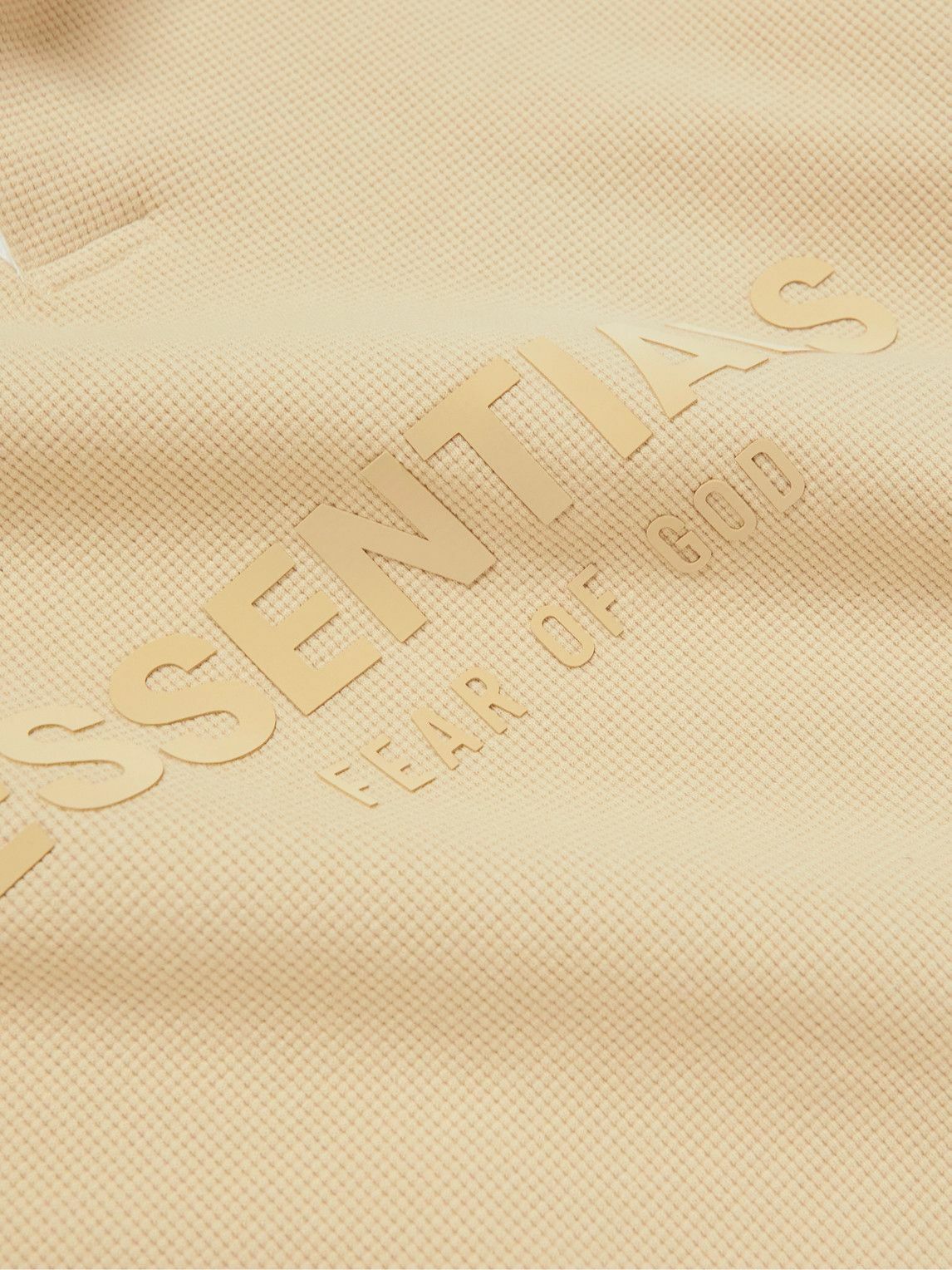 FEAR OF GOD ESSENTIALS - Logo-Appliquéd Waffle-Knit Cotton-Blend Polo ...