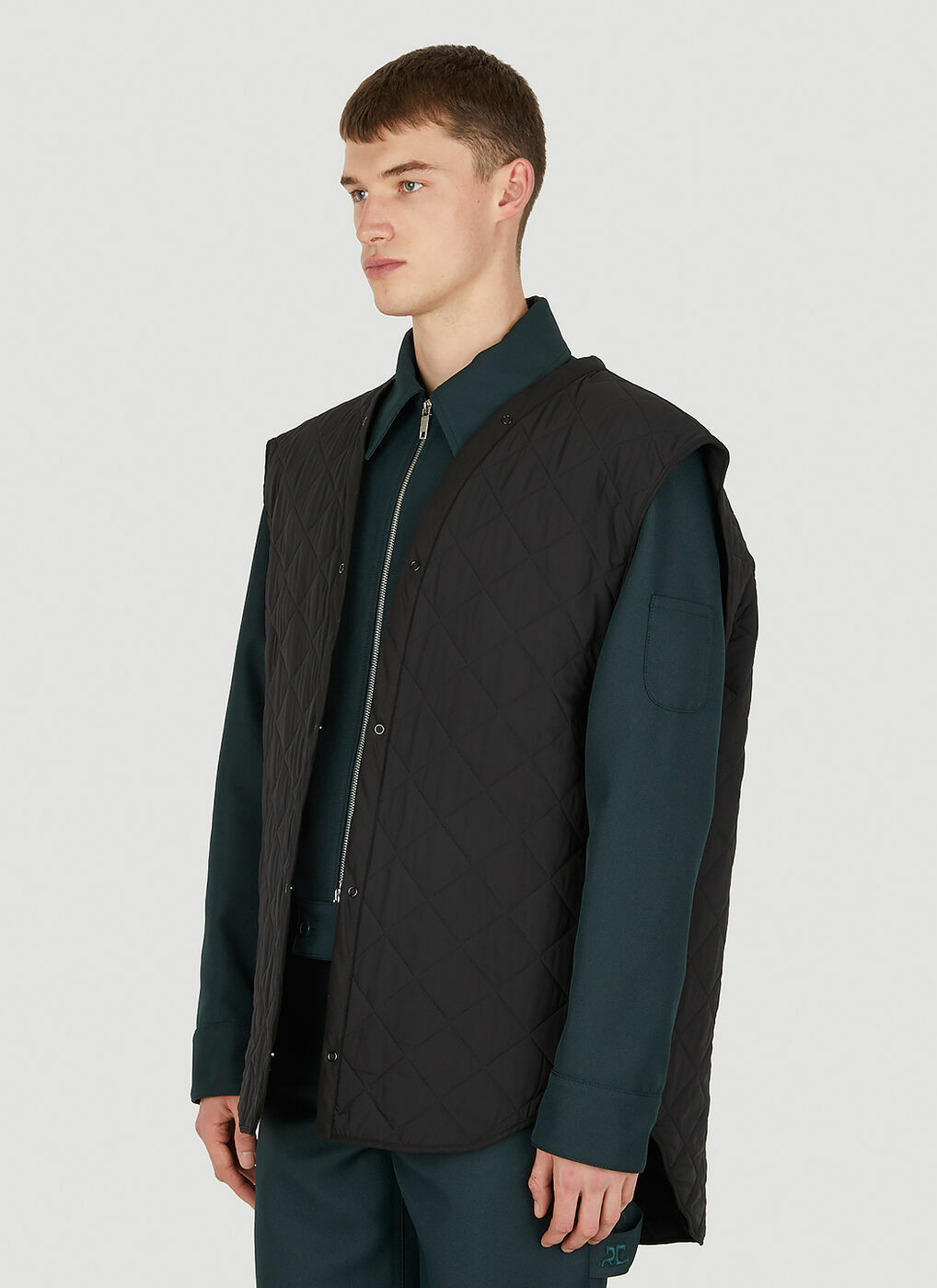 Vichy Overshirt in Black Courreges
