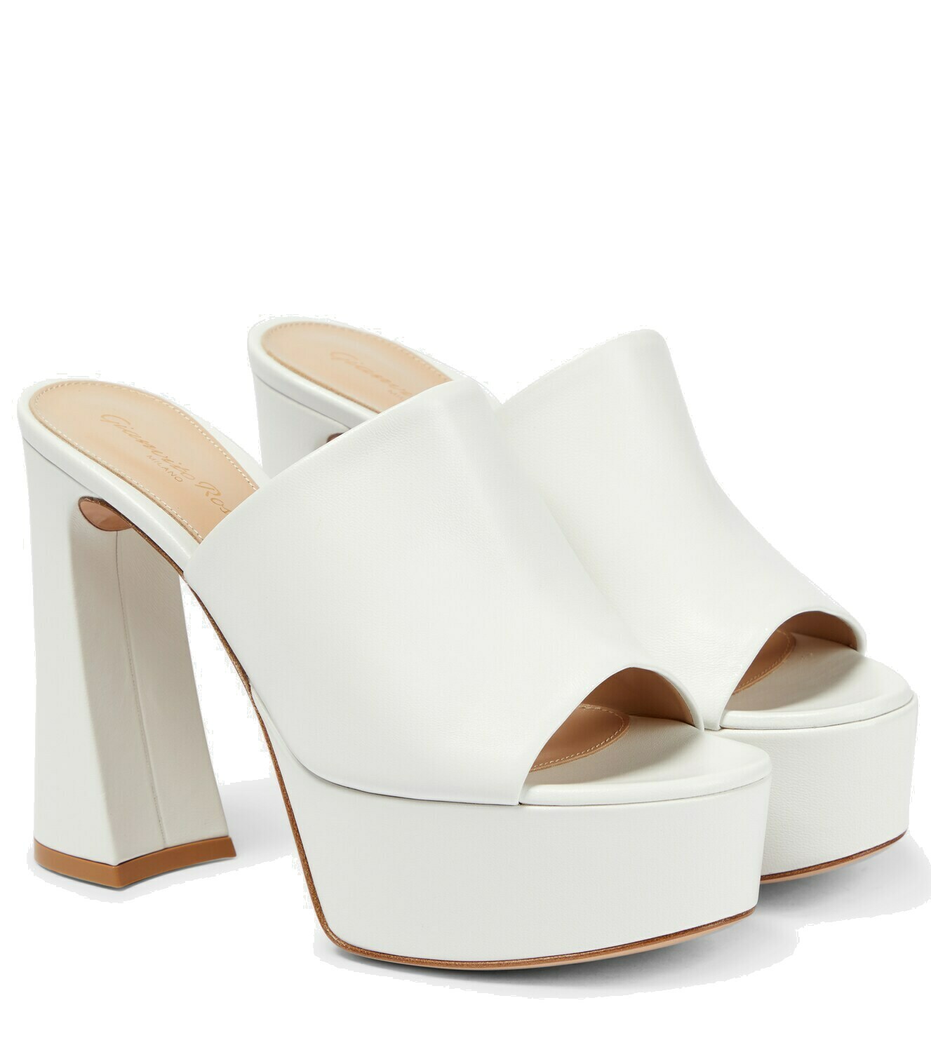 Gianvito Rossi - Holly leather platform mules Gianvito Rossi