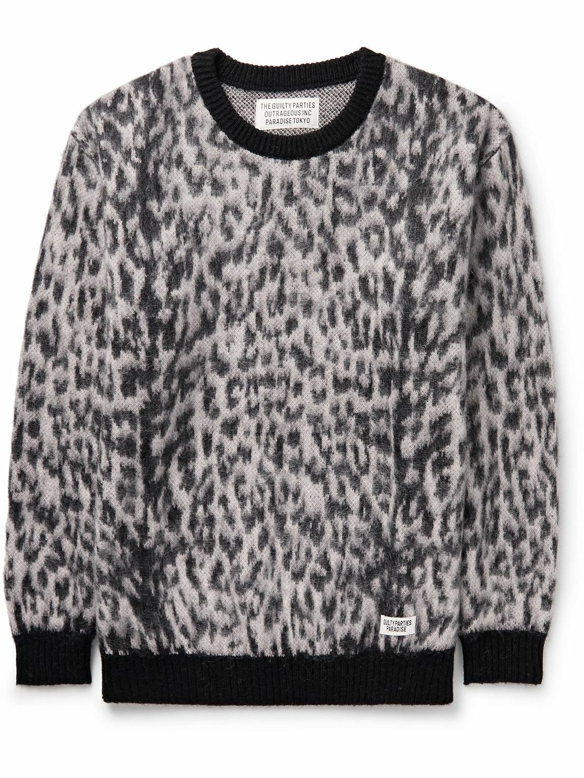 Wacko Maria Leopard Mohair Cardigan Brown Wacko Maria