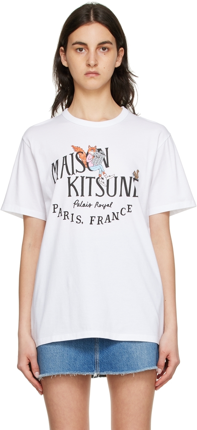 Photo: Maison Kitsuné White Olympia Le-Tan Edition Palais Royal News T-Shirt