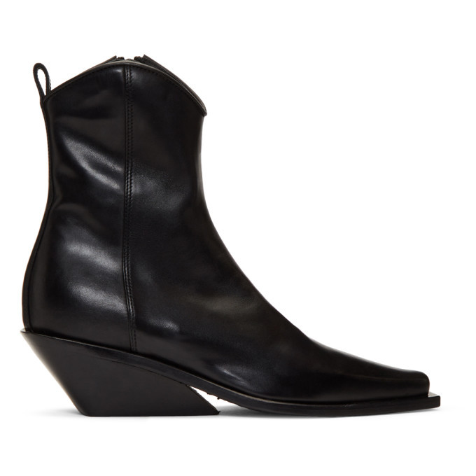 Ann Demeulemeester Black Wedge Ankle Boots Ann Demeulemeester