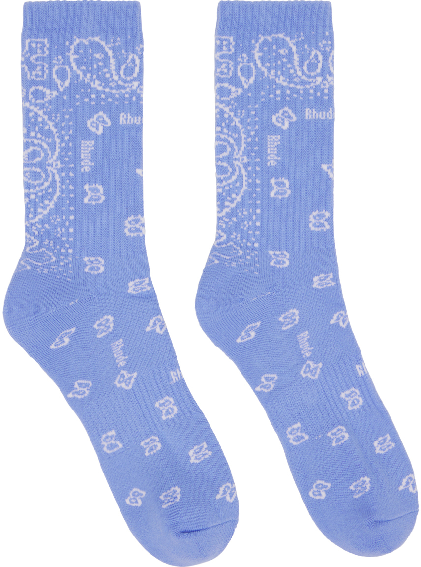 rhude socks blue