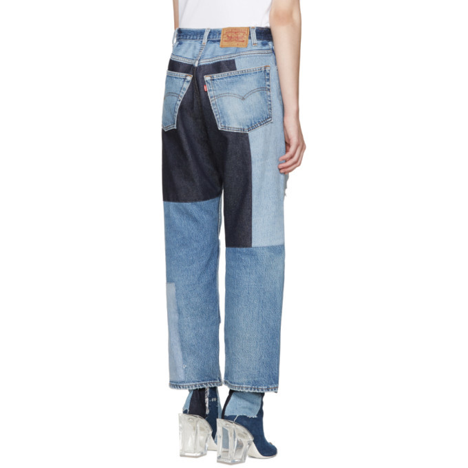 Off-White Blue Patchwork Levis Edition Jeans Off-White