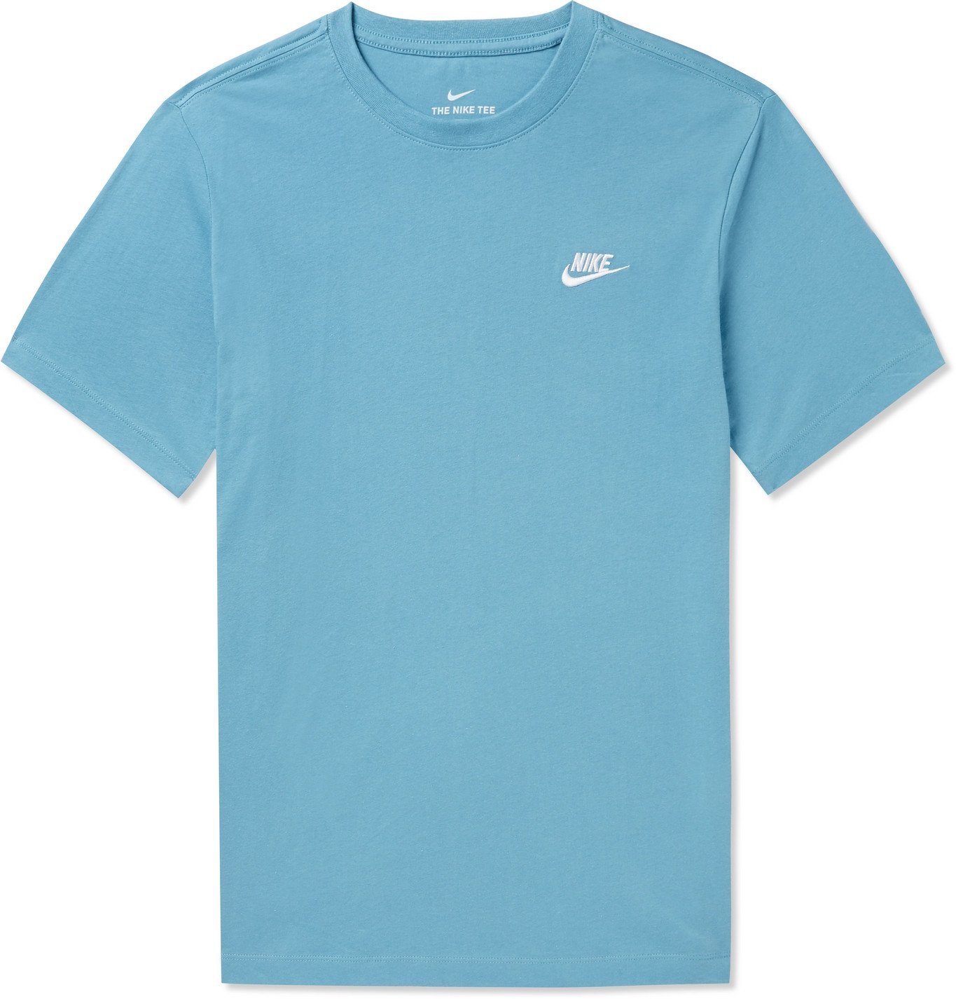Nike - Logo-Embroidered Cotton-Jersey T-Shirt - Blue Nike
