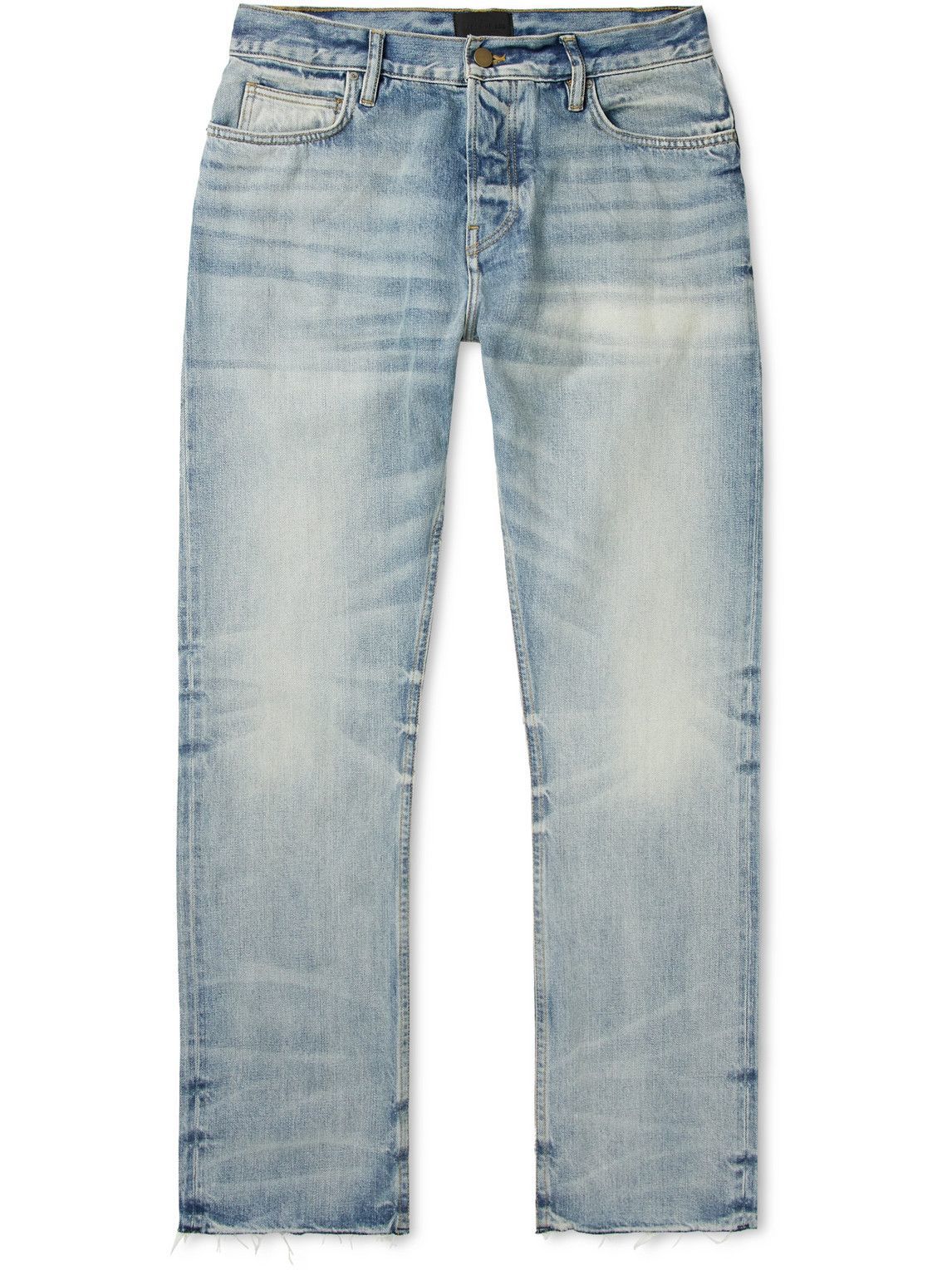 Stone-Washed Cotton-Canvas Jeans 