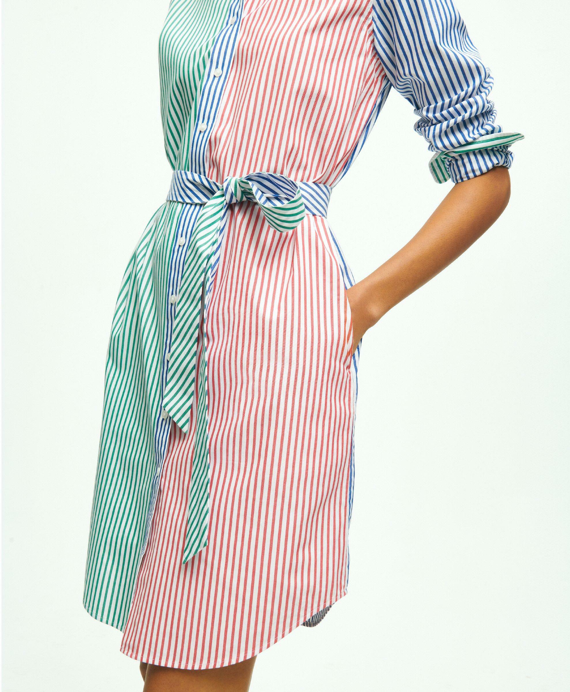 Brooks Brothers Women's Supima Cotton Fun Stripe Shirt Dress