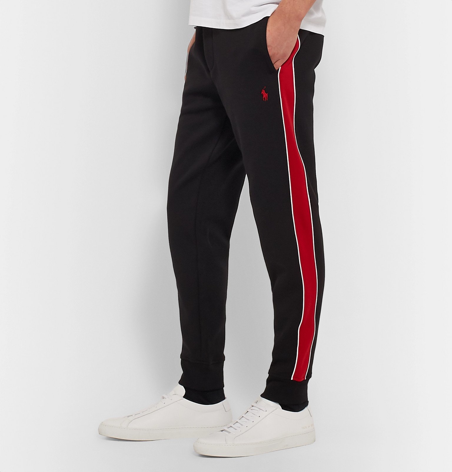 Polo Ralph Lauren - Tapered Striped Jersey Track Pants - Black Polo Ralph  Lauren