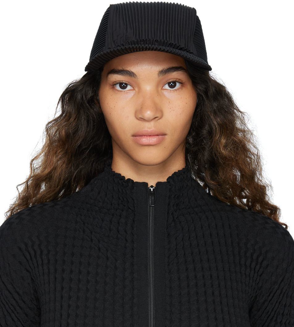 Pleats Please Issey Miyake Black Pleats Cap Pleats Please Issey Miyake