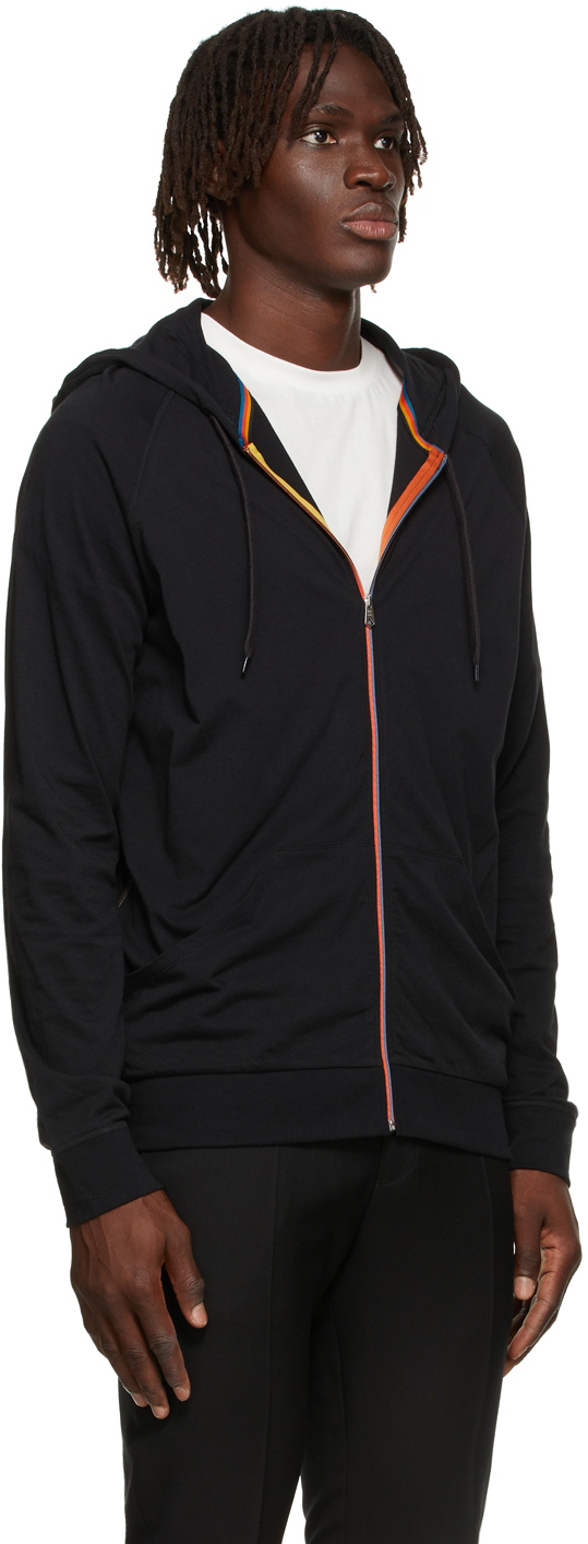 Paul Smith Black Lounge Tape Zip Up Hoodie Paul Smith